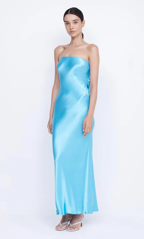 Bec Bridge MOON DANCE STRAPLESS DRESS 8211 TOPAZ BLUE Women Maxi Dresses