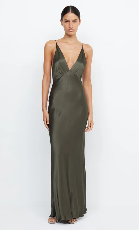Bec Bridge MOON DANCE V MAXI DRESS 8211 DARK WILLOW Women Bridesmaid Dresses