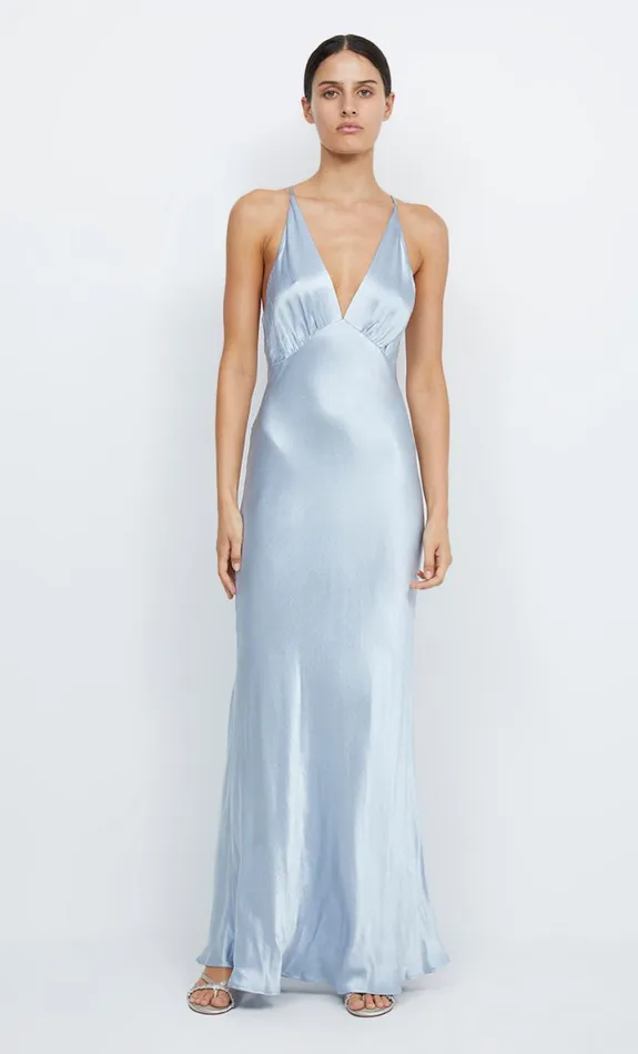Bec Bridge MOON DANCE V MAXI DRESS 8211 DUSTY BLUE Women Prom Dresses