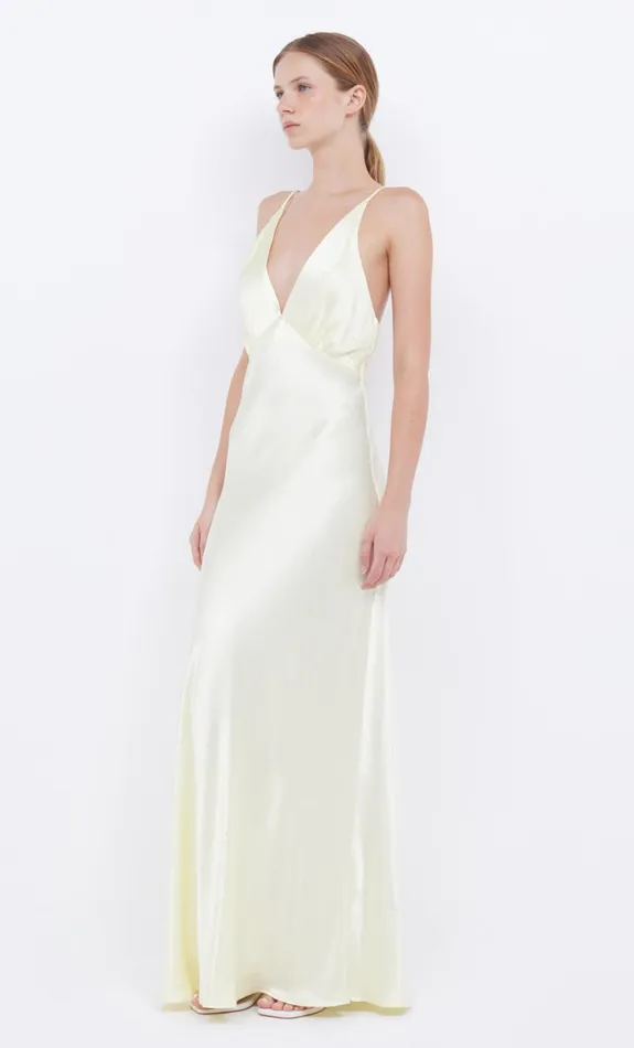 Bec Bridge MOON DANCE V MAXI DRESS 8211 ICE YELLOW Women Prom Dresses