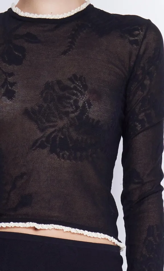 Bec Bridge NAELLE CREW NECK KNIT TOP 8211 BLACK Women Long Sleeve