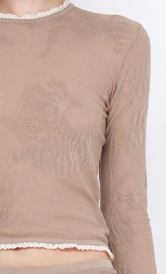 Bec Bridge NAELLE CREW NECK KNIT TOP 8211 TAUPE Women Long Sleeve