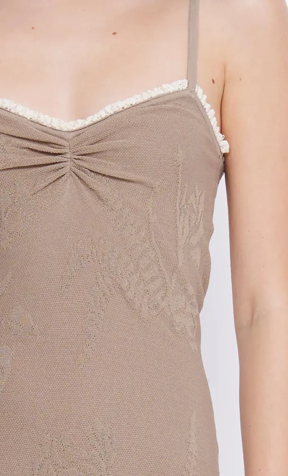 Bec Bridge NAELLE KNIT MINI DRESS 8211 TAUPE Women Mini Dresses
