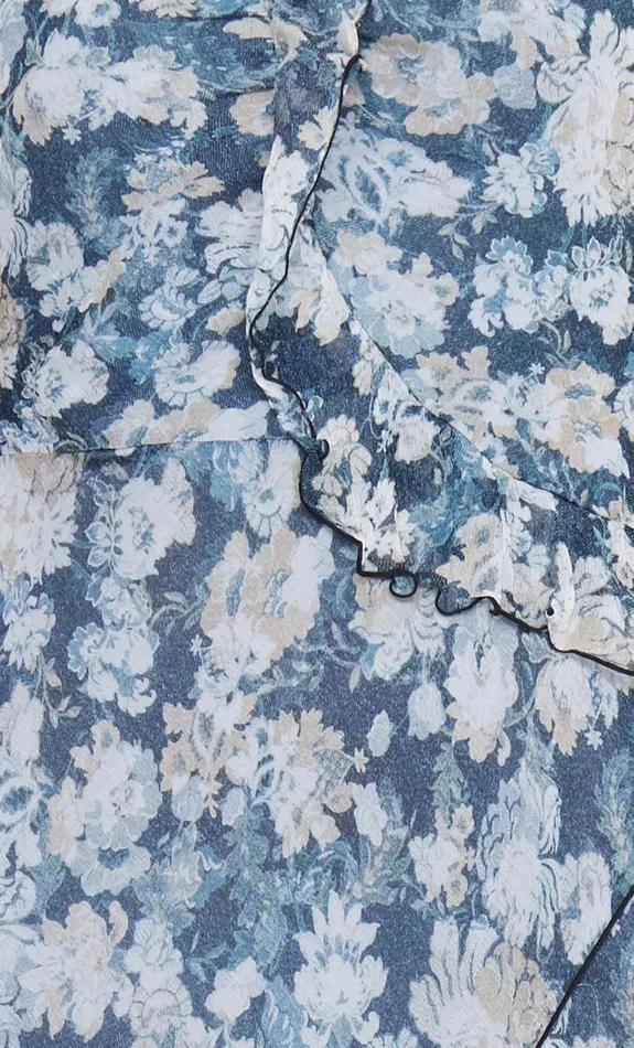 Bec Bridge OPAL STRAPLESS MAXI DRESS 8211 DENIM FLORAL Women Maxi Dresses