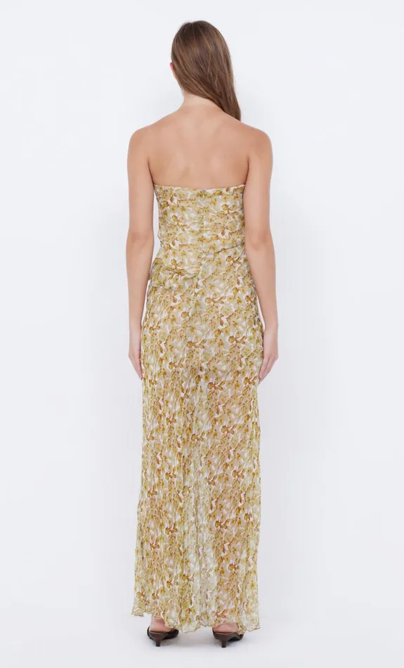 Bec Bridge OPAL STRAPLESS MAXI DRESS 8211 GOLDEN BLURRED FLORAL Women Maxi Dresses