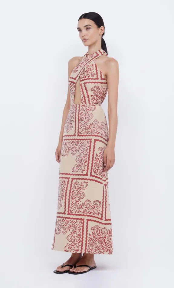 Bec Bridge PALM BLISS HALTER MAXI 8211 SAHARA JACQUARD Women Maxi Dresses