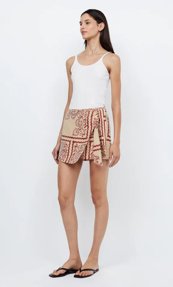 Bec Bridge PALM BLISS WRAP MINI SKIRT 8211 SAHARA JACQUARD Women Skirts