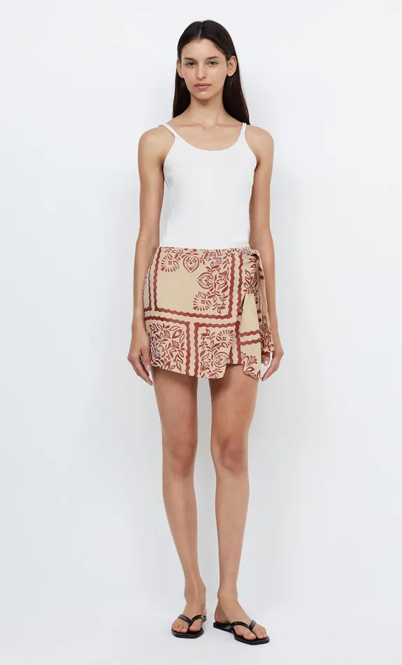 Bec Bridge PALM BLISS WRAP MINI SKIRT 8211 SAHARA JACQUARD Women Skirts