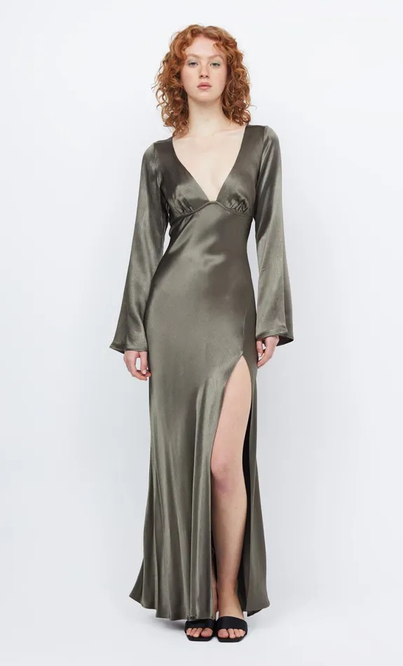 Bec Bridge REN LONG SLEEVE MAXI DRESS 8211 DARK WILLOW Women Prom Dresses