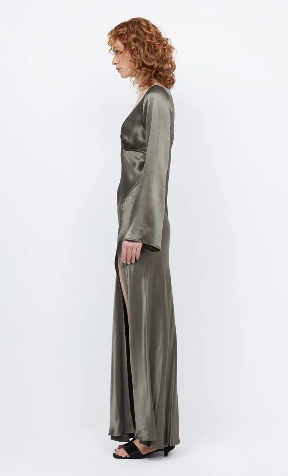 Bec Bridge REN LONG SLEEVE MAXI DRESS 8211 DARK WILLOW Women Prom Dresses