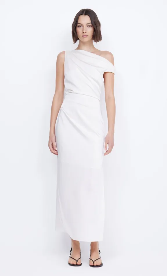 Bec Bridge ROCHELLE ASYM MIDI DRESS 8211 CREAM Women Prom Dresses