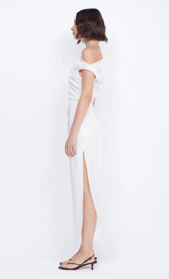 Bec Bridge ROCHELLE ASYM MIDI DRESS 8211 CREAM Women Prom Dresses