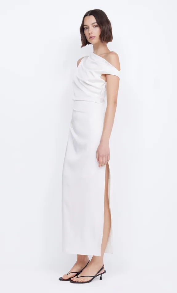Bec Bridge ROCHELLE ASYM MIDI DRESS 8211 CREAM Women Prom Dresses