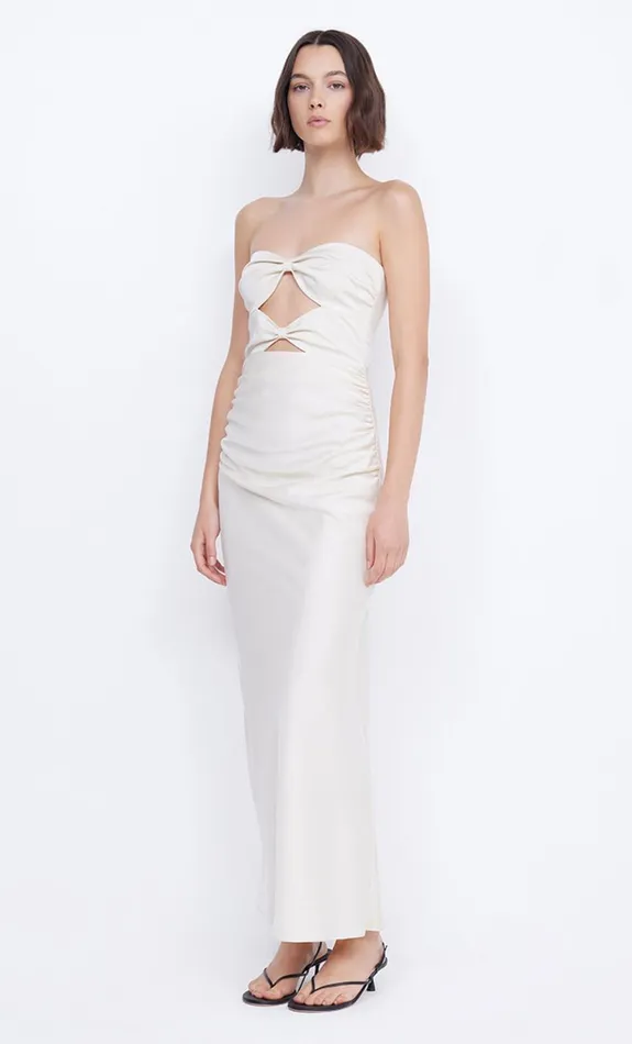 Bec Bridge ROCHELLE TWIST STRAPLESS DRESS 8211 CREAM Women Prom Dresses