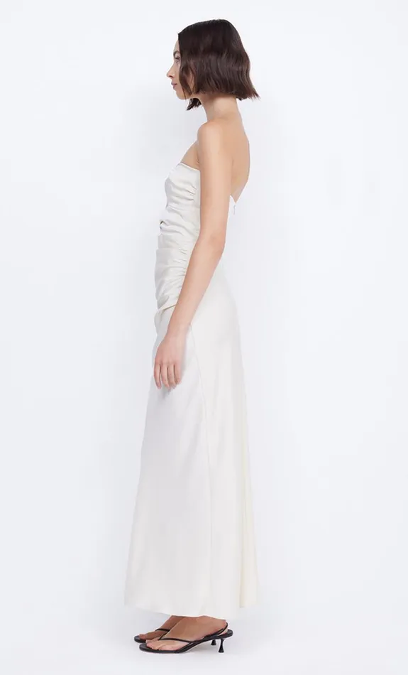 Bec Bridge ROCHELLE TWIST STRAPLESS DRESS 8211 CREAM Women Prom Dresses