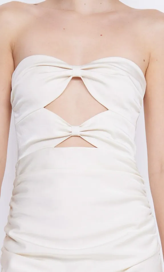 Bec Bridge ROCHELLE TWIST STRAPLESS DRESS 8211 CREAM Women Prom Dresses
