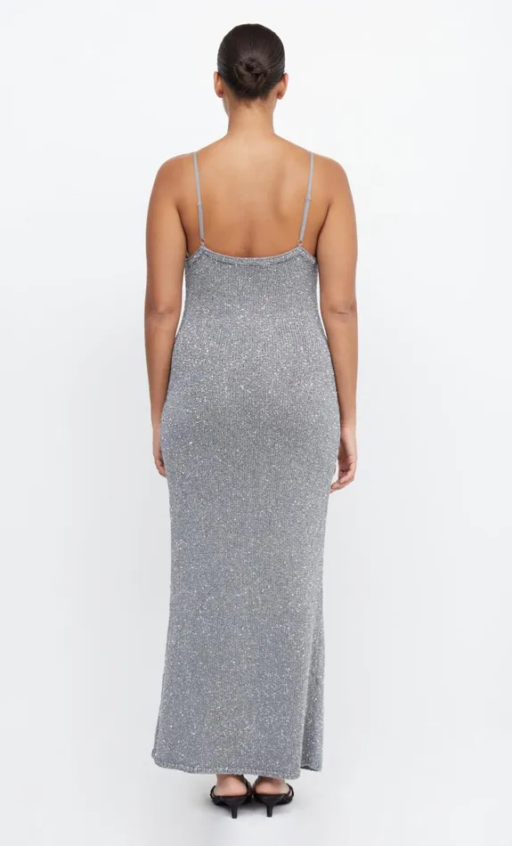 Bec Bridge SADIE SEQUIN KNIT SLIP DRESS 8211 CHARCOAL Women Prom Dresses