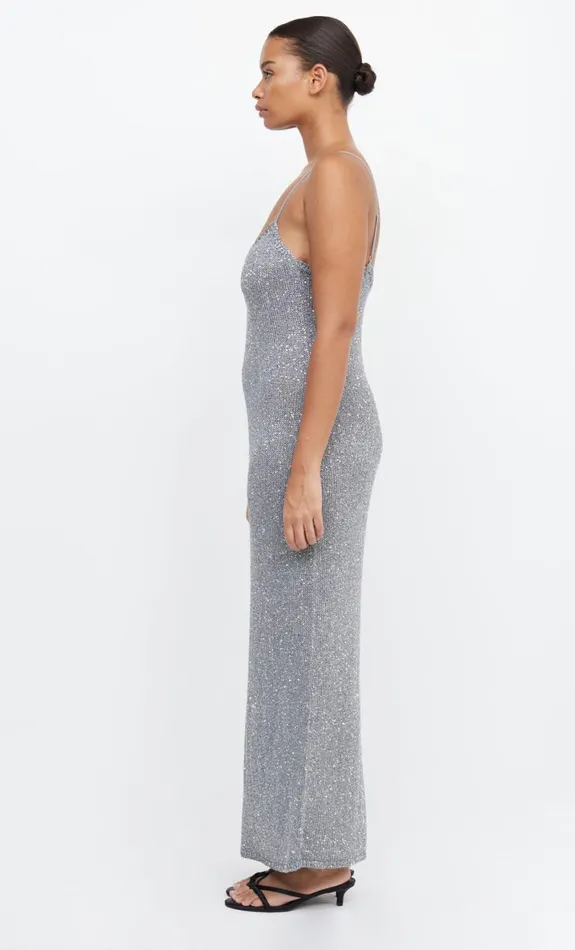 Bec Bridge SADIE SEQUIN KNIT SLIP DRESS 8211 CHARCOAL Women Prom Dresses