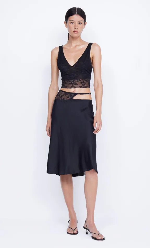 Bec Bridge SANTAL CROPPED TOP 8211 BLACK Women Sleeveless
