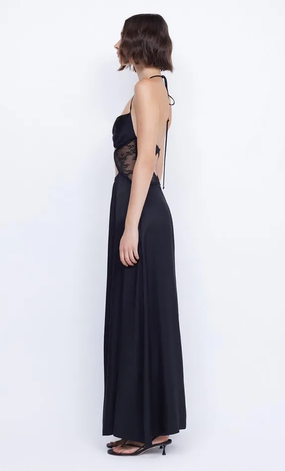 Bec Bridge SANTAL HALTER MAXI DRESS 8211 BLACK Women Wedding Guest