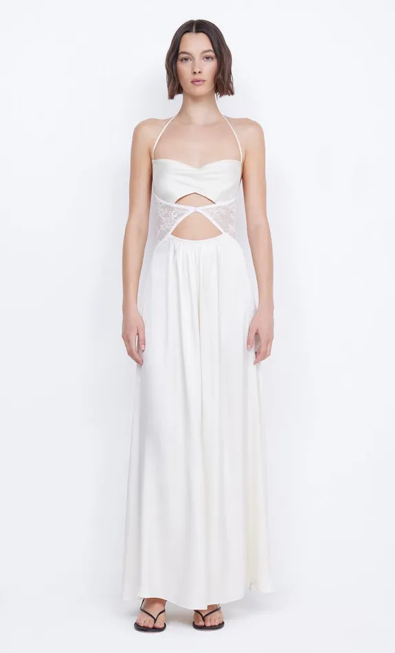 Bec Bridge SANTAL HALTER MAXI DRESS 8211 IVORY Women Prom Dresses