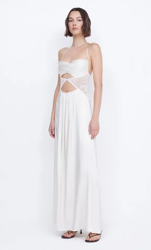 Bec Bridge SANTAL HALTER MAXI DRESS 8211 IVORY Women Prom Dresses