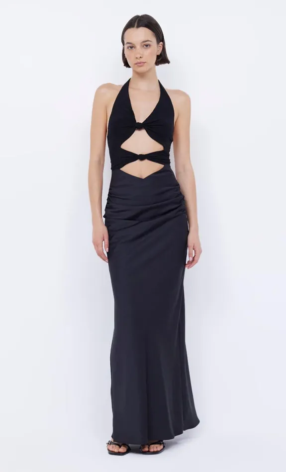 Bec Bridge SOLARE HALTER DRESS 8211 BLACK Women Maxi Dresses