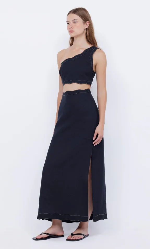 Bec Bridge TALLULAH ASYM CROP TOP 8211 BLACKBLACK Women Sleeveless