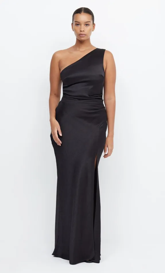 Bec Bridge THE DREAMER ASYM DRESS 8211 BLACK Women Bridesmaid Dresses