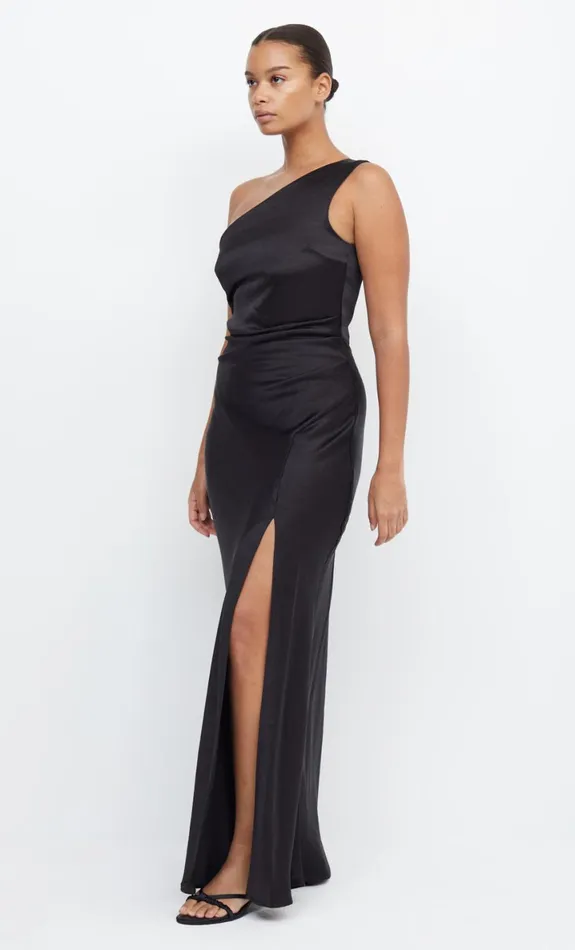 Bec Bridge THE DREAMER ASYM DRESS 8211 BLACK Women Bridesmaid Dresses