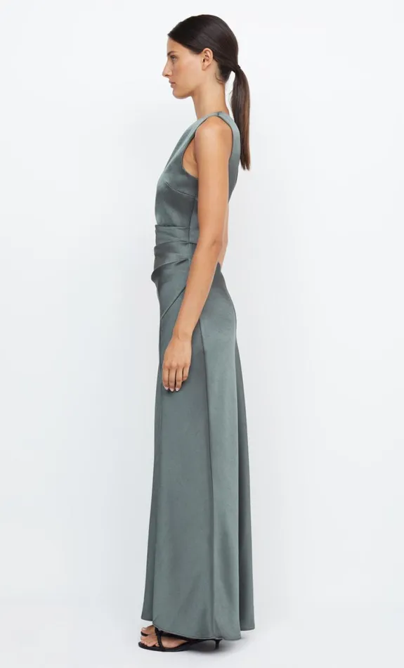 Bec Bridge THE DREAMER ASYM DRESS 8211 DARK WILLOW Women Maxi Dresses