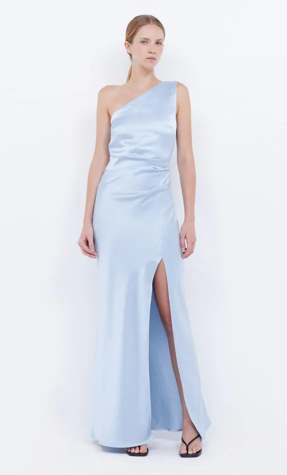 Bec Bridge THE DREAMER ASYM DRESS 8211 DUSTY BLUE Women Bridesmaid Dresses