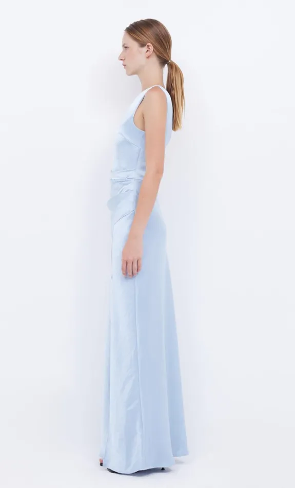Bec Bridge THE DREAMER ASYM DRESS 8211 DUSTY BLUE Women Bridesmaid Dresses