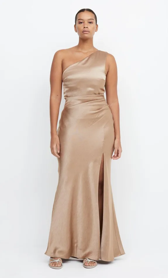 Bec Bridge THE DREAMER ASYM DRESS 8211 GOLDEN Women Bridesmaid Dresses