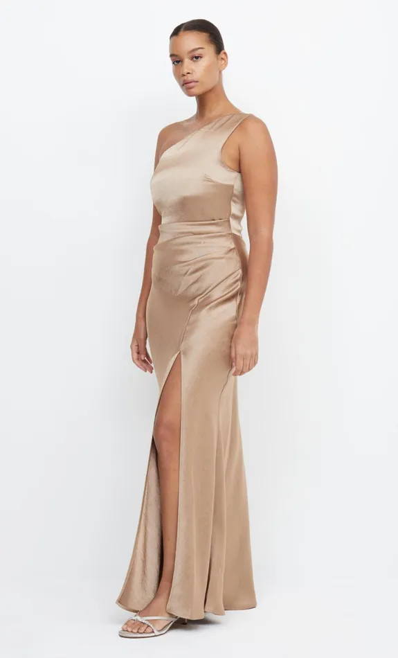 Bec Bridge THE DREAMER ASYM DRESS 8211 GOLDEN Women Bridesmaid Dresses