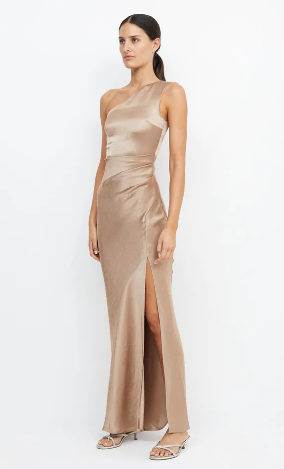 Bec Bridge THE DREAMER ASYM DRESS 8211 GOLDEN Women Bridesmaid Dresses