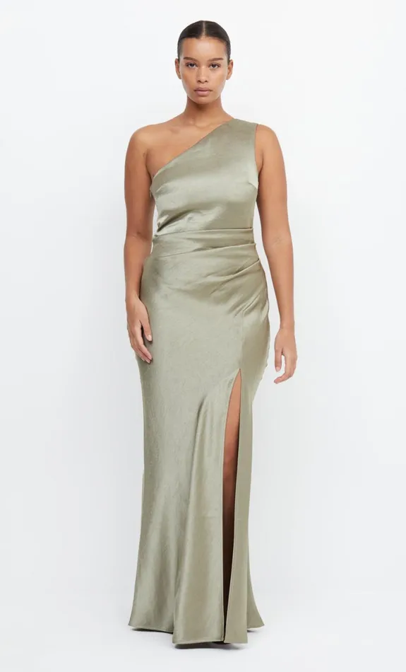 Bec Bridge THE DREAMER ASYM DRESS 8211 SAGE Women Maxi Dresses