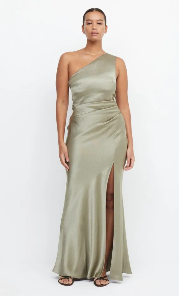 Bec Bridge THE DREAMER ASYM DRESS 8211 SAGE Women Maxi Dresses