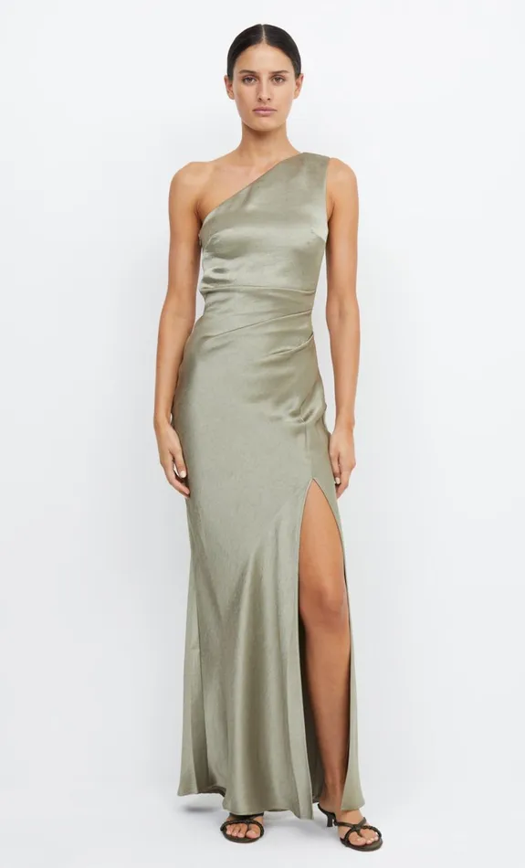 Bec Bridge THE DREAMER ASYM DRESS 8211 SAGE Women Maxi Dresses