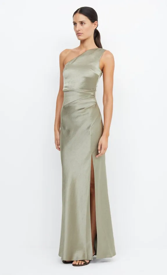 Bec Bridge THE DREAMER ASYM DRESS 8211 SAGE Women Maxi Dresses