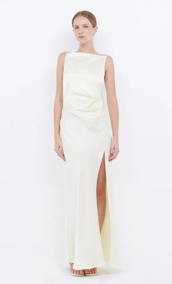 Bec Bridge THE DREAMER MAXI DRESS 8211 ICE YELLOW Women Prom Dresses