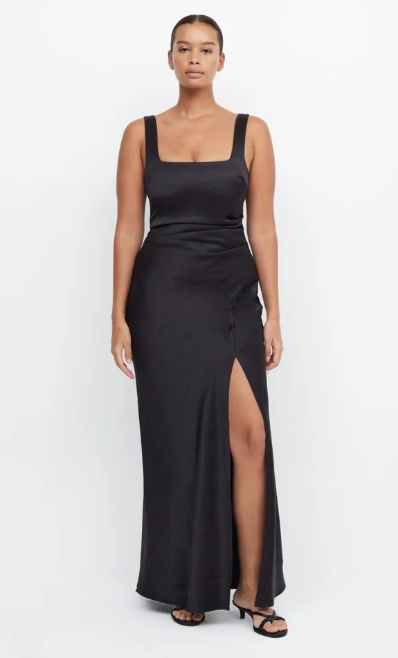 Bec Bridge THE DREAMER SQUARE NECK DRESS 8211 BLACK Women Maxi Dresses