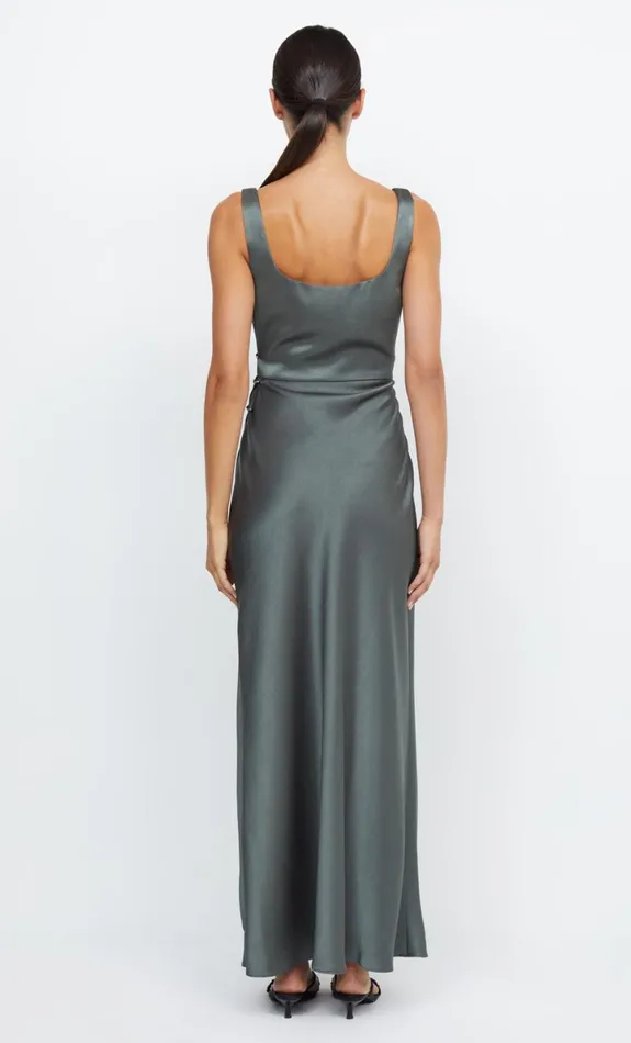 Bec Bridge THE DREAMER SQUARE NECK DRESS 8211 DARK WILLOW Women Maxi Dresses