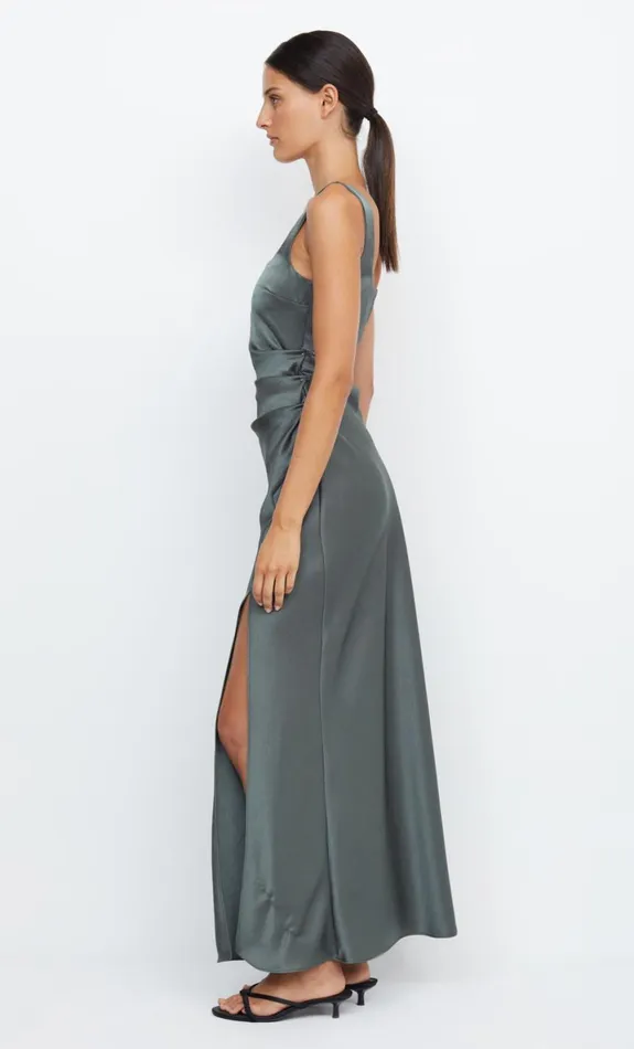Bec Bridge THE DREAMER SQUARE NECK DRESS 8211 DARK WILLOW Women Maxi Dresses