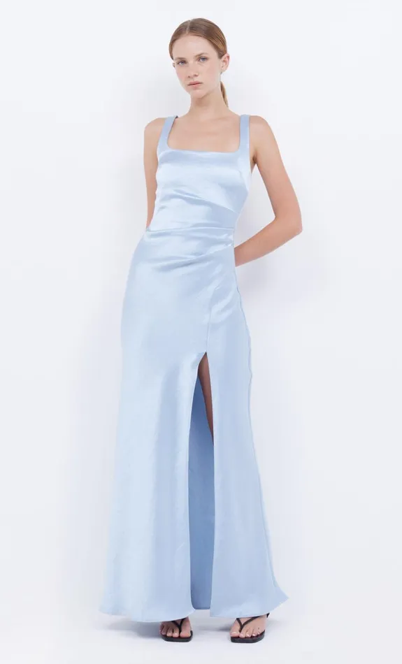 Bec Bridge THE DREAMER SQUARE NECK DRESS 8211 DUSTY BLUE Women Wedding Guest