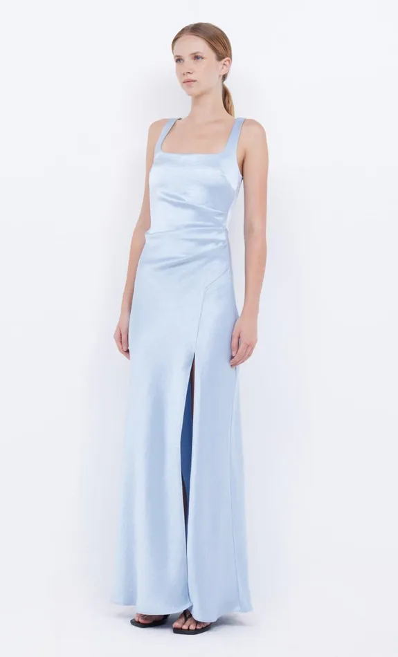 Bec Bridge THE DREAMER SQUARE NECK DRESS 8211 DUSTY BLUE Women Wedding Guest