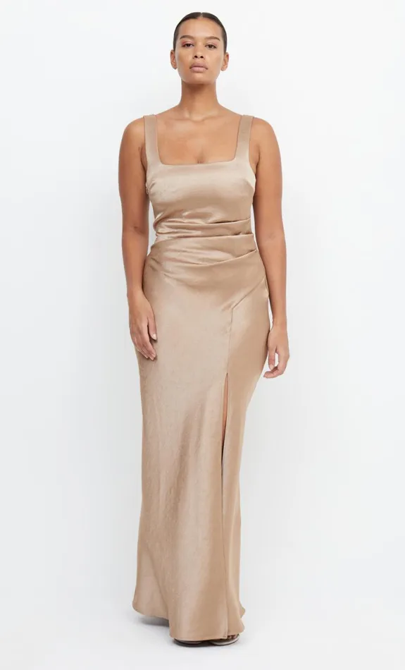 Bec Bridge THE DREAMER SQUARE NECK DRESS 8211 GOLDEN Women Bridesmaid Dresses