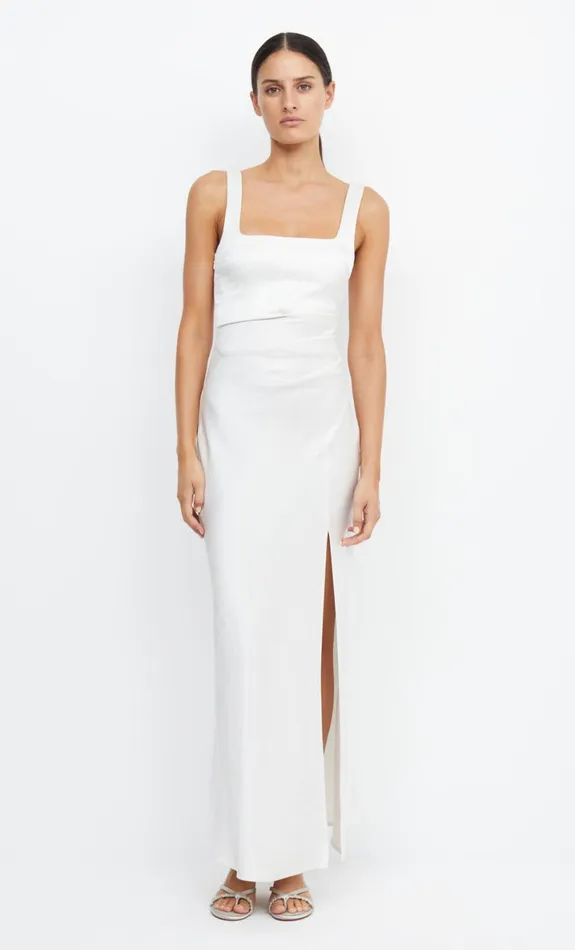 Bec Bridge THE DREAMER SQUARE NECK DRESS 8211 IVORY Women Prom Dresses