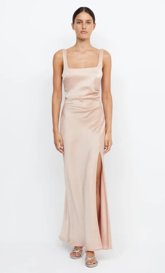 Bec Bridge THE DREAMER SQUARE NECK DRESS 8211 ROSE GOLD Women Maxi Dresses