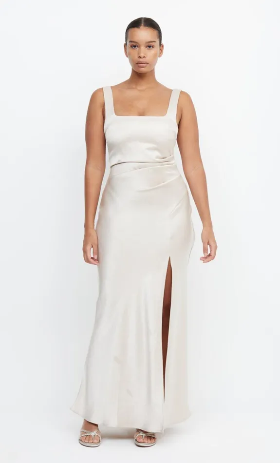 Bec Bridge THE DREAMER SQUARE NECK DRESS 8211 SAND Women Maxi Dresses